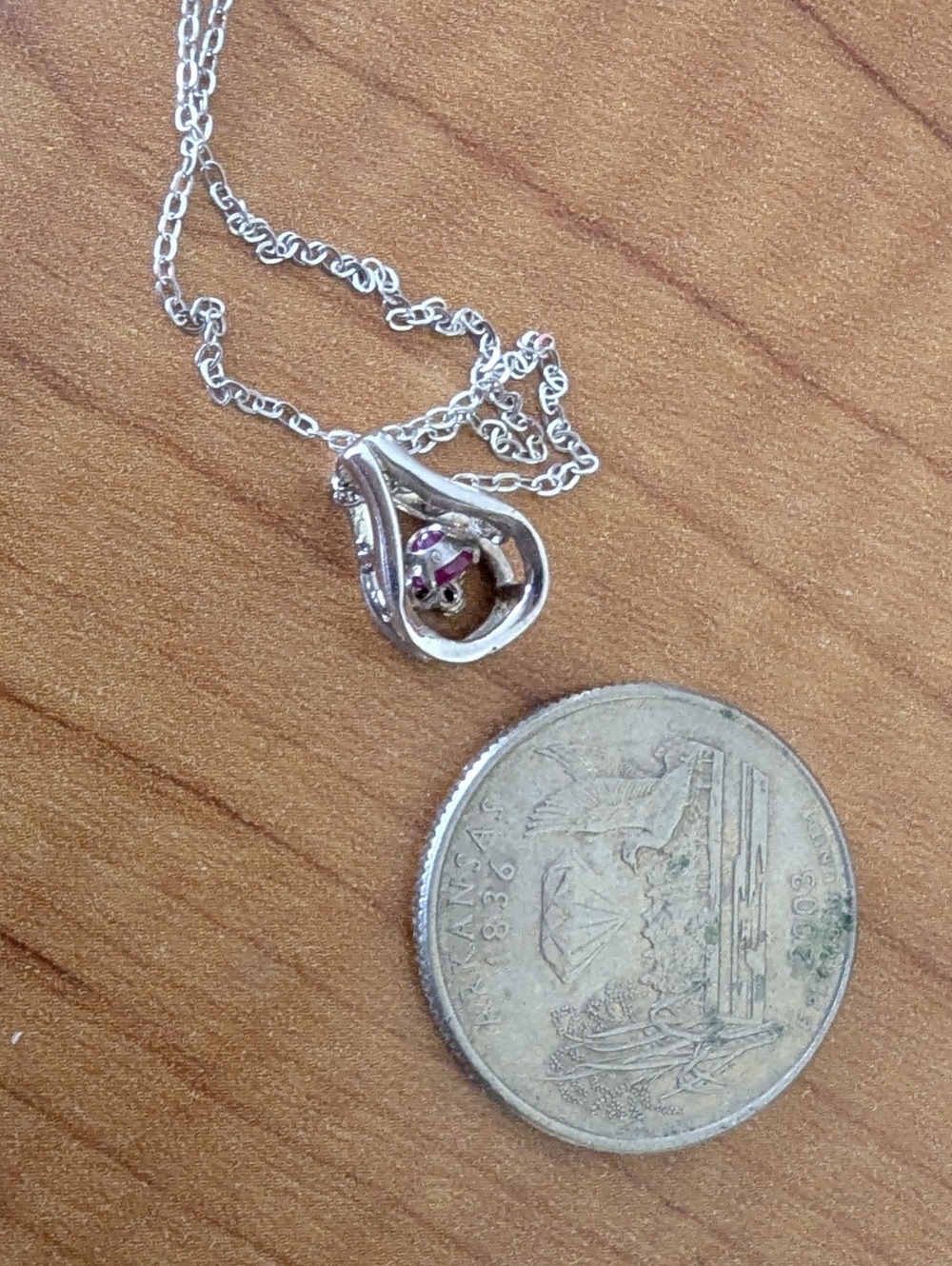 Sterling Silver Ruby Necklace - Picture 2 of 5